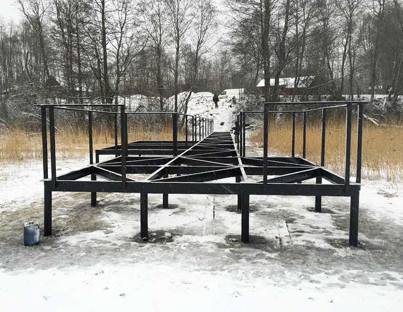 Пирс, причал на винтовых сваях